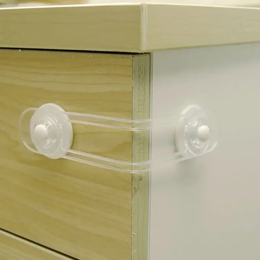 2Pcs Transparent Drawer Door Cabinet Cupboard Safety Locks Baby Kids Safety Care Plastic Locks Straps Infant Baby Protection