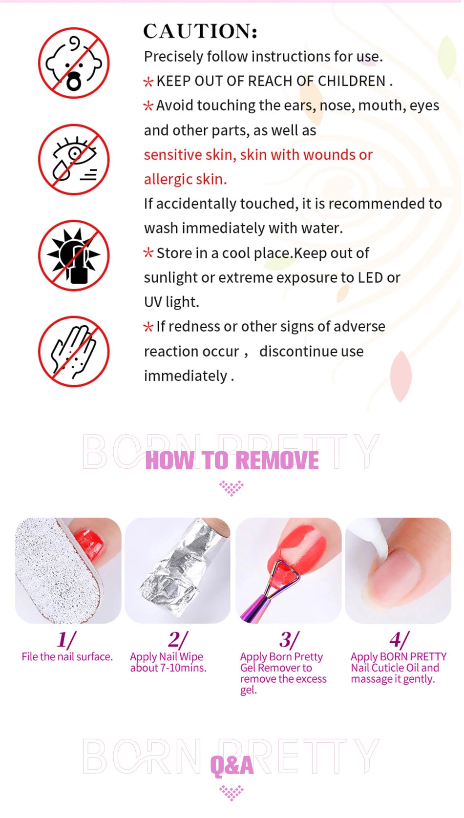 BORN PRETTY 15/10ML 6 IN 1 Nail Glue Gel for Acrylic Nails Soak off Base Gel Top Coat UV Extension Nail Gel False Nail Tips Gel