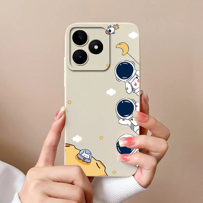Case For Realme Note 50 Flower Painted Upgrade Lens Protection Soft Back Cover Model RMX3834 Liquid Silicone Phone Protectors