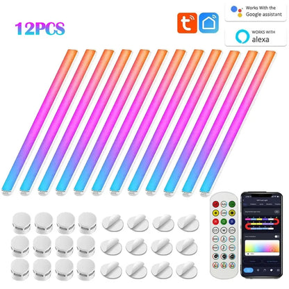 Smart LED Wall Light RGB IC Strip DIY Atmosphere Night Light APP Music Party TV Backlight Bedroom Game Room Decor Night Lights