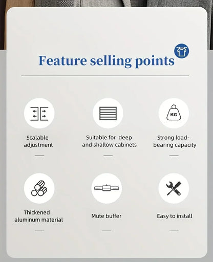 Pull-Out Clothes Storage Rod Adjustable Foldable Metal Hanging Rail for Wardrobes Space-Saving Organizer Drying Racks