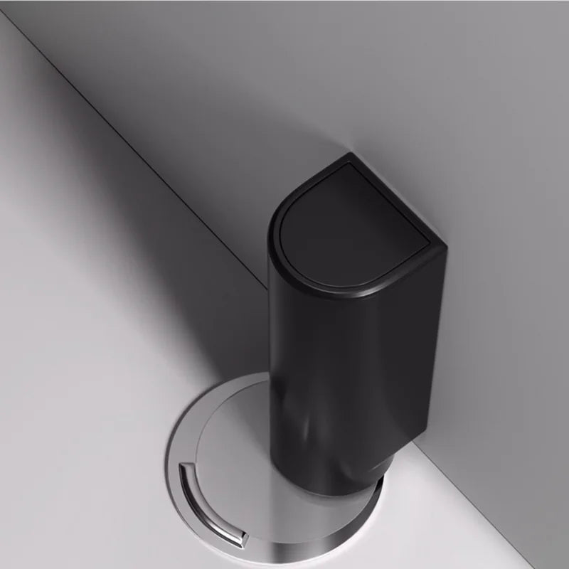 Stainless Steel Magnetic Door Stopper, Gray Black Nail Free Door Base, Door Hardware Door Close Prevention Door Stop Door Closer