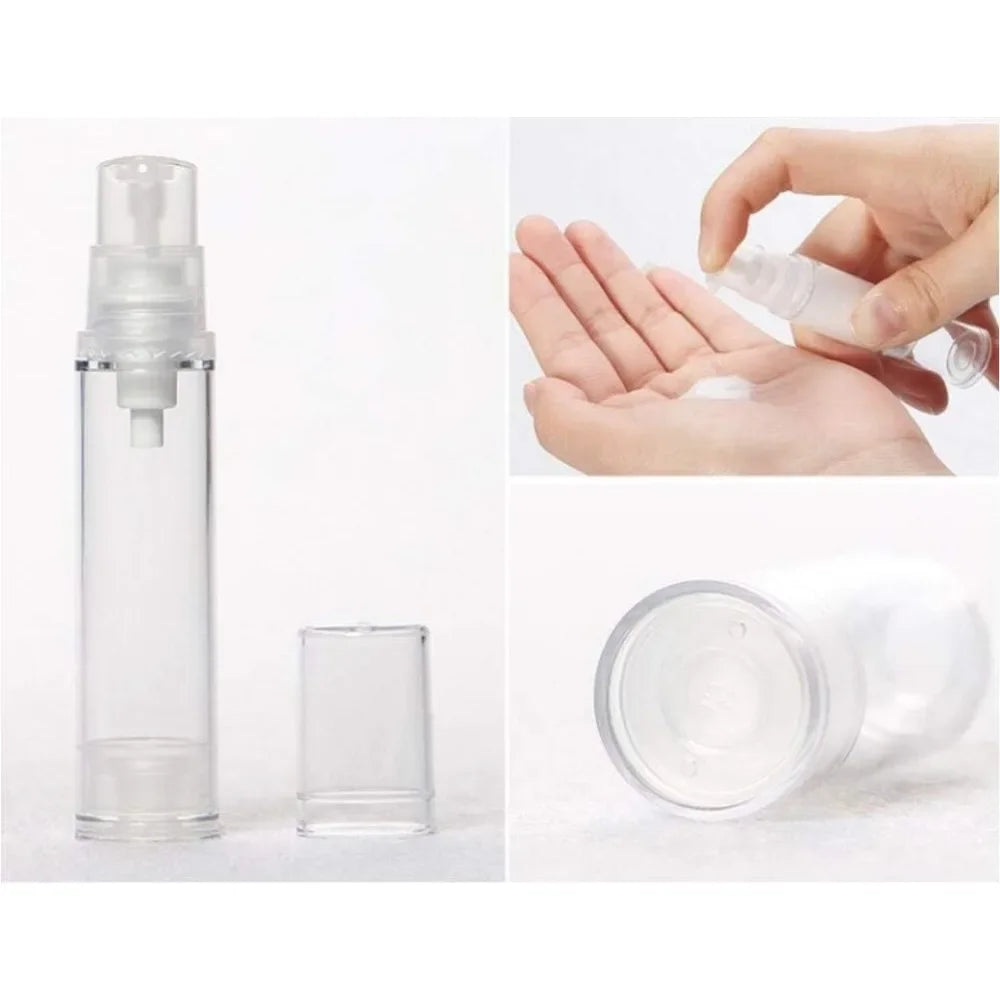 50PCS 5/10/15ML Clear Airless Lotion Spray Pump Bottles Empty Cream Vacuum Cosmetic Containers Travel for Foundations Serums