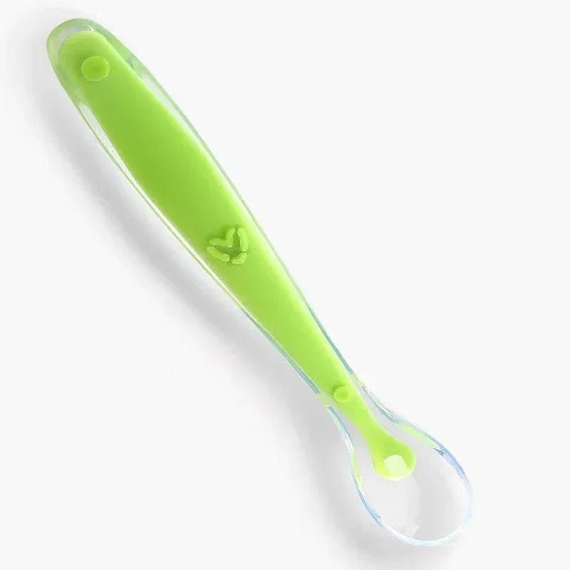 Baby Feeding Spoons Training Children Infant Temperature Sensoning Food Grade Flatware Tableware Cutlery Silicone Spoon With Box