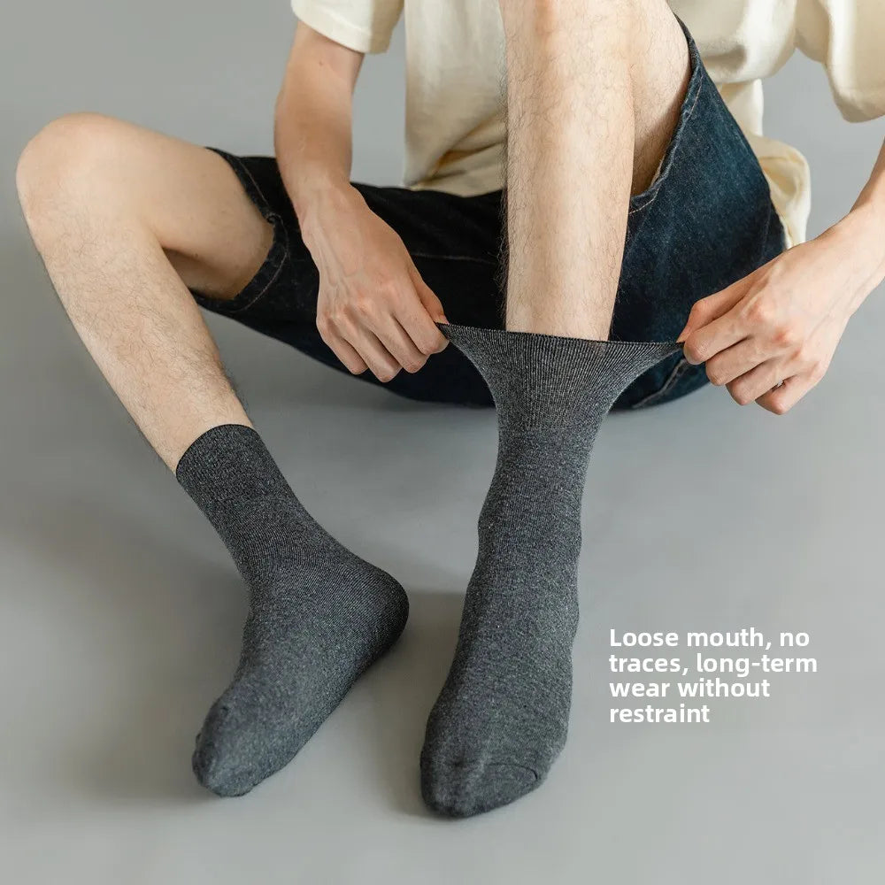 5 Pairs Diabetic Non Binding Socks for Women Pregnant Woman Elderly Long Socks Comfortable Breathable Black White Socks Women