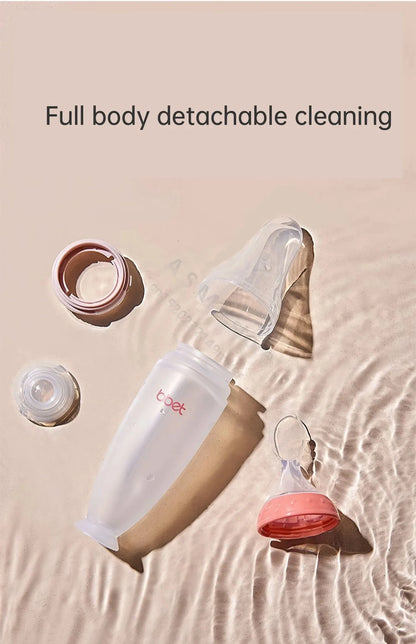 BBET Squeezing Feeding Bottle Silicone Newborn Baby Training Rice Spoon Infant Cerea Food Supplement Feeder Safe Tableware
