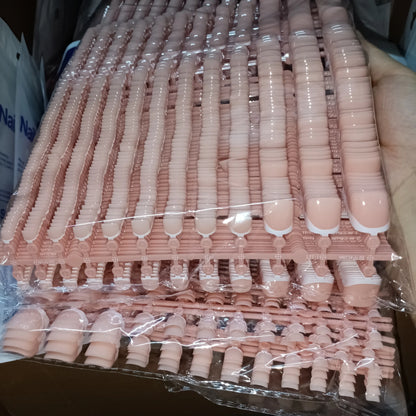 120pcs Square ToeNail Tips - Short French Tip Press On Toenails Pink Soft Gel Toe Nail Tips Full Cover Fake Toe Nail Extensions