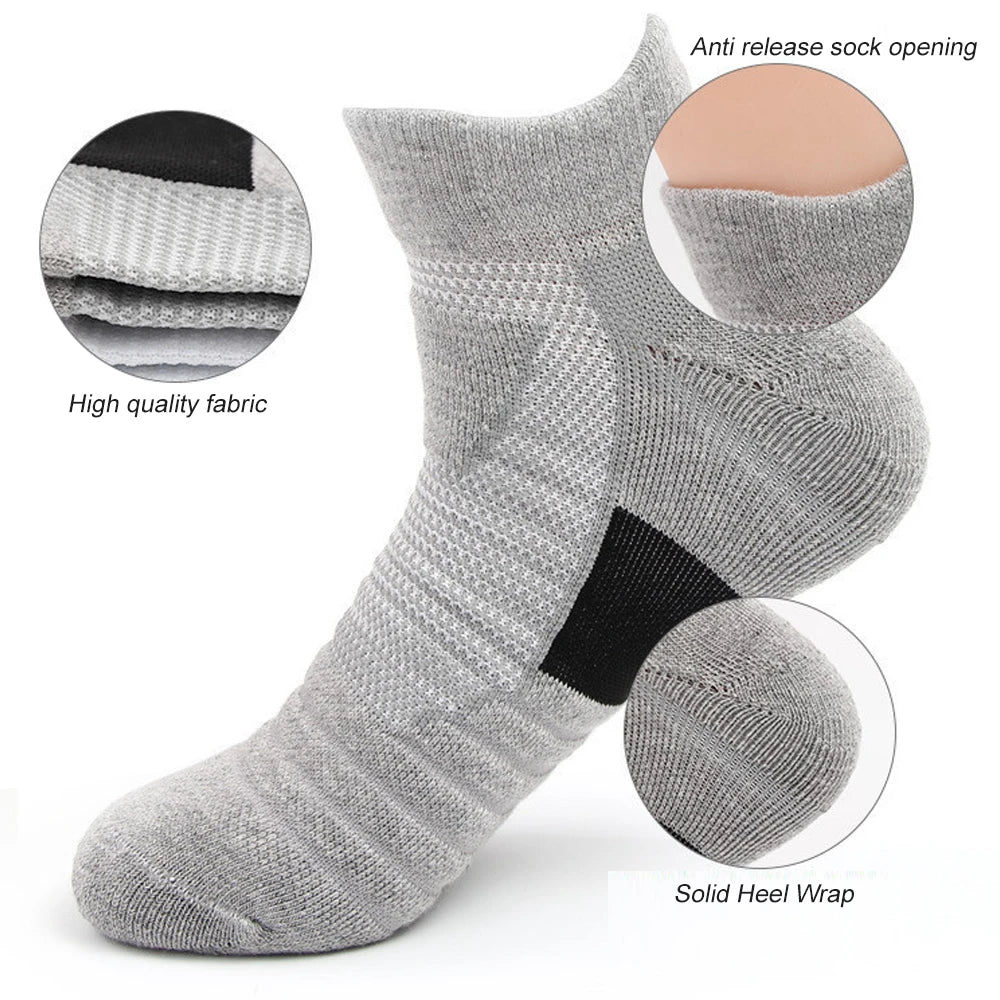 Anti-slip sports socks for men, solid color compression socks for cycling, running, football, basketball, soccer, 1pair