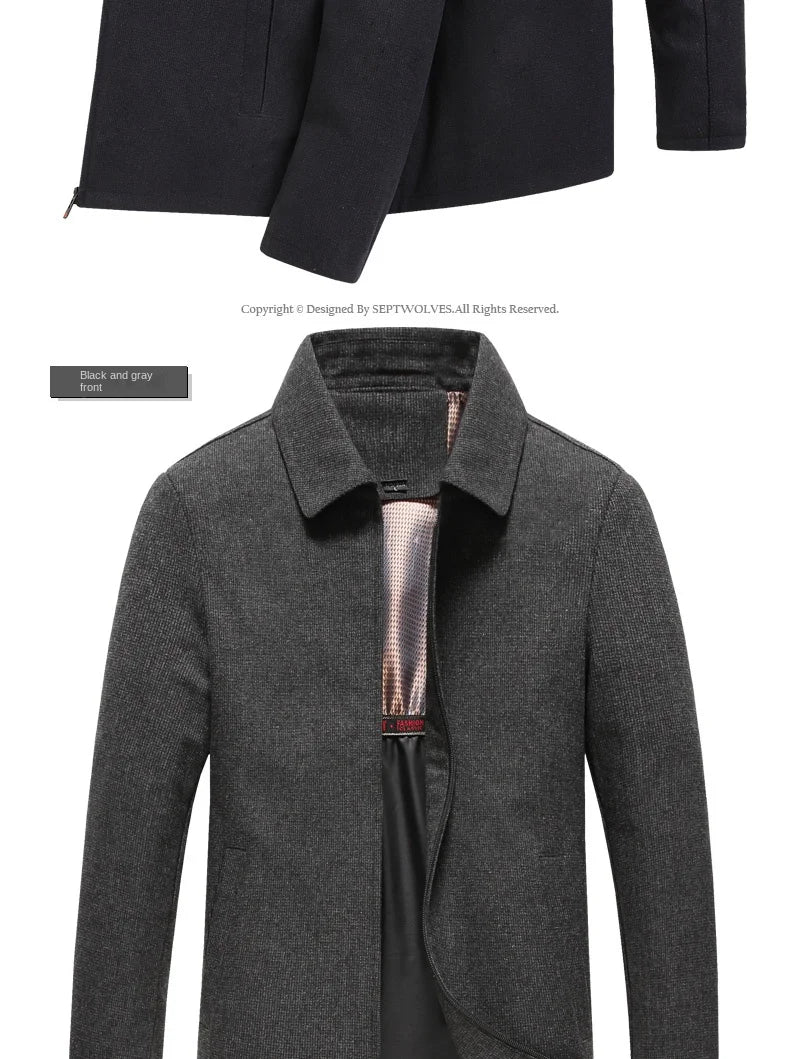 High Quality New Brand Casual Fashion Lapel Autumn Winter Mens Coat 2025 Men Clothing Fashion Jacket Solid Classic Windbreaker