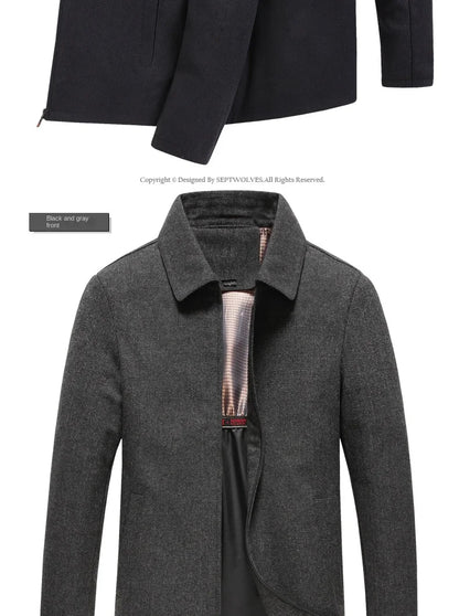 High Quality New Brand Casual Fashion Lapel Autumn Winter Mens Coat 2025 Men Clothing Fashion Jacket Solid Classic Windbreaker