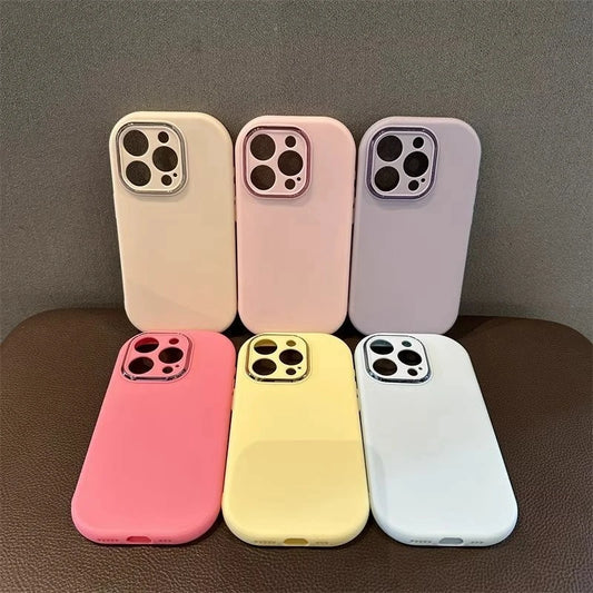 Cute Soft Silicone Candy Color Phone Case For iPhone 11 12 13 14 15 16 Pro Max Plus Shockproof Bumper Back Cases Cover