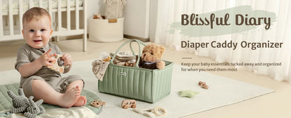 Baby Diaper Caddy Organizer Product Caddy Portable Organizer for Changing Table Gift for Baby Shower and Registry Must-Have