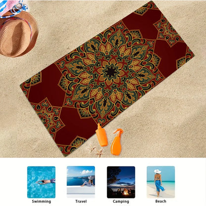 1PC Beach Towel Boho Design Bath Towels Extra Large Sand Free Quick Dry Travel Towels Gifts For Yoga Sports Adults