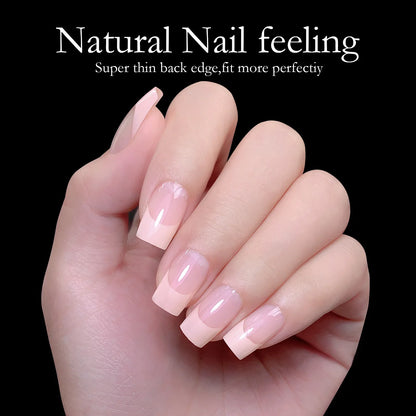 120pcs/Boxed Acrylic French False Nails Multicolor Square Almond Nail Tips Full Cover Removable Mixed Size Press On Nails