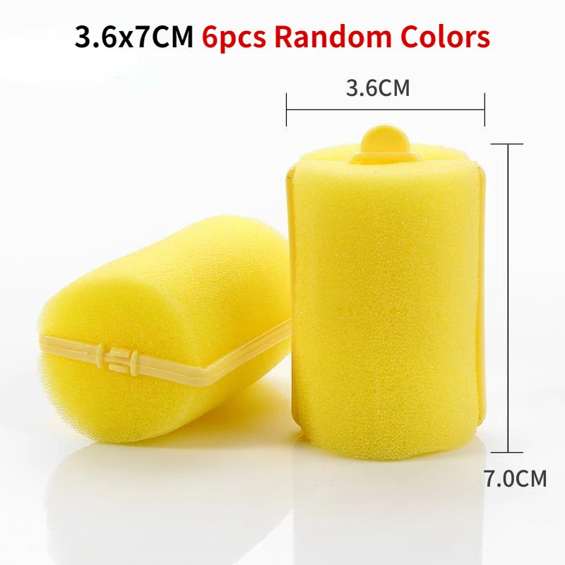 Soft Sponge Foam Cushion Hair Rollers Curlers Hairdressing Kit DIY Home Hair Styling Tool Hair Salon for Barber DIY Curls Random
