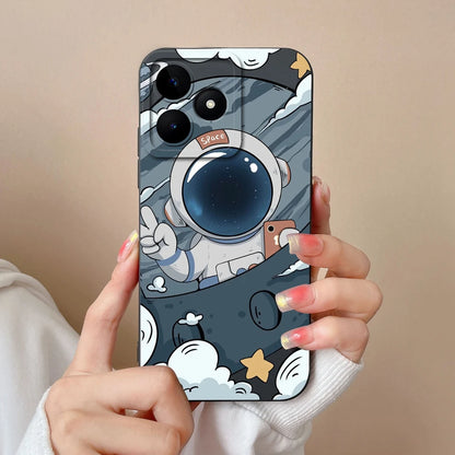 Case For Realme Note 50 Flower Painted Upgrade Lens Protection Soft Back Cover Model RMX3834 Liquid Silicone Phone Protectors