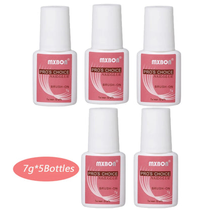 8ML Strong Nail Glue for Press on Nails Adhesive Broken Nail Repair Brush-on Nail Glue Rhinestone Charms Acrylic Tips Bond Glue
