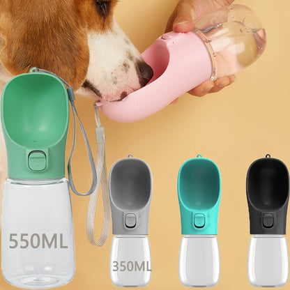 Traveling Dog Water Bottle Portable Drinking Water Bowl Press Bottom Puppy Pet Outside 300-500ML Feeding Bottle with Strip