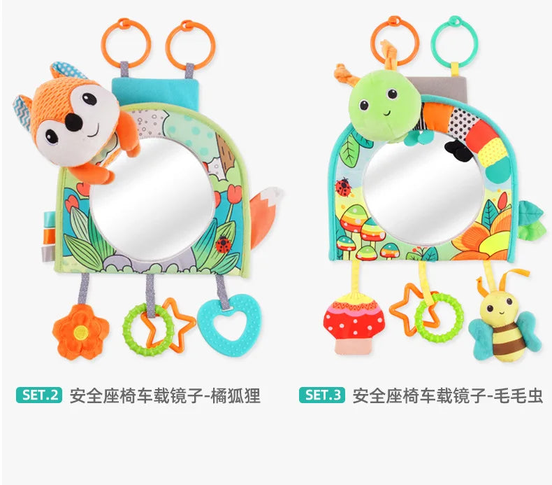 Cartoon View Back Seat Mirror Baby Car Mirror Safety Seat Headrest Rearview Mirror Baby Facing Rear Ward Car Kids Monitor Gifts