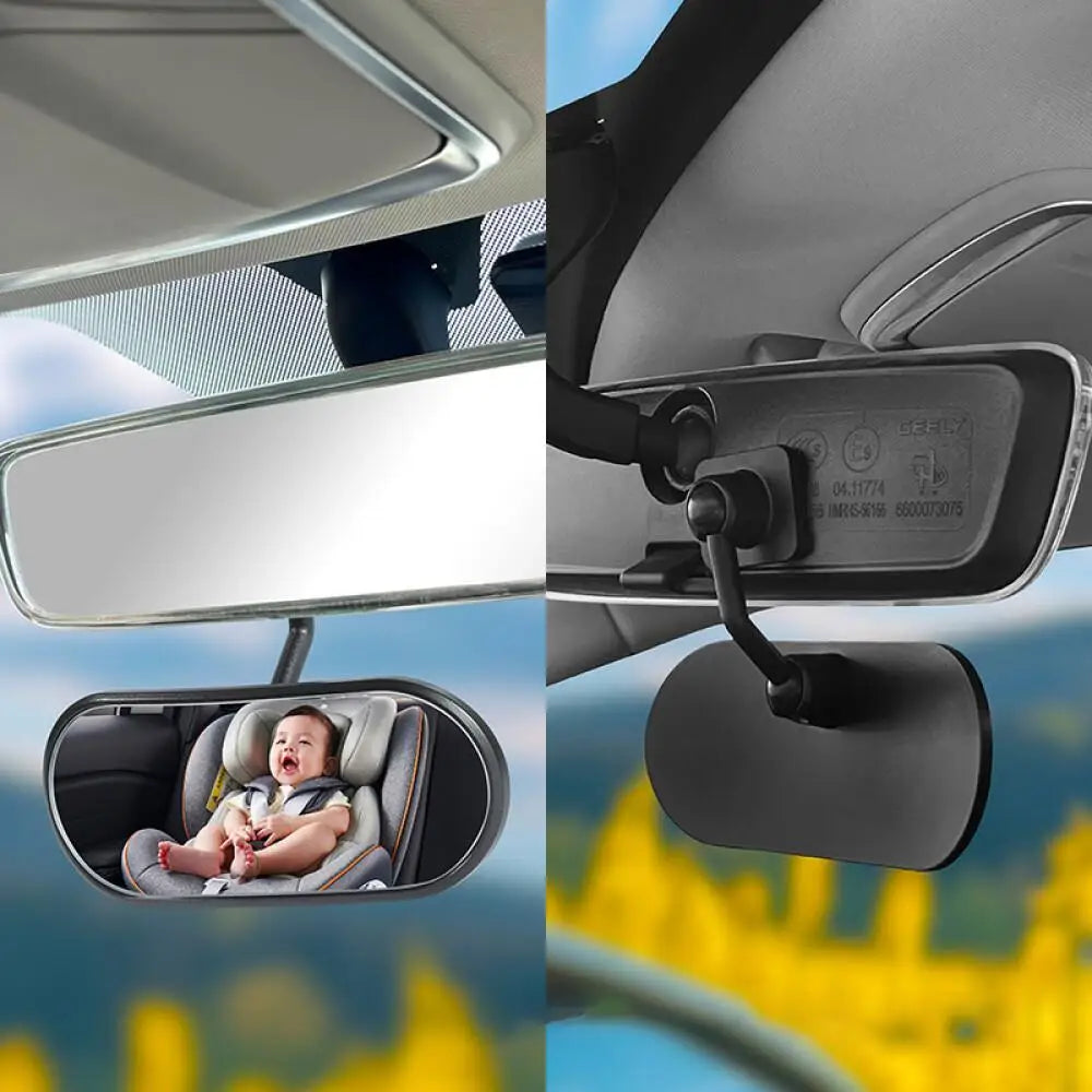 Wide Angle Baby Car Mirror - Sticky Back Rear Seat Observation Mirror for Safe Driving