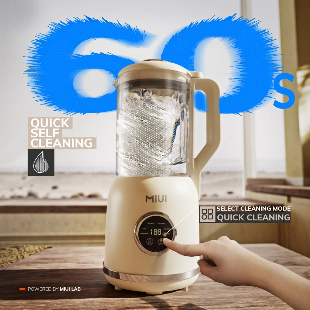 Food Blender, Multifunctional Hot & Cold Cooking Blender for Kitchen, 34oz./1L Smart Smoothie Blender with Self-Cleaning