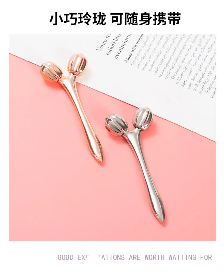 Double Roller Ball Eye Cream Massage Stick Facial Massager Lift Import Eye Care Tool Under-Eye Puffiness And Wrinkle Reduction