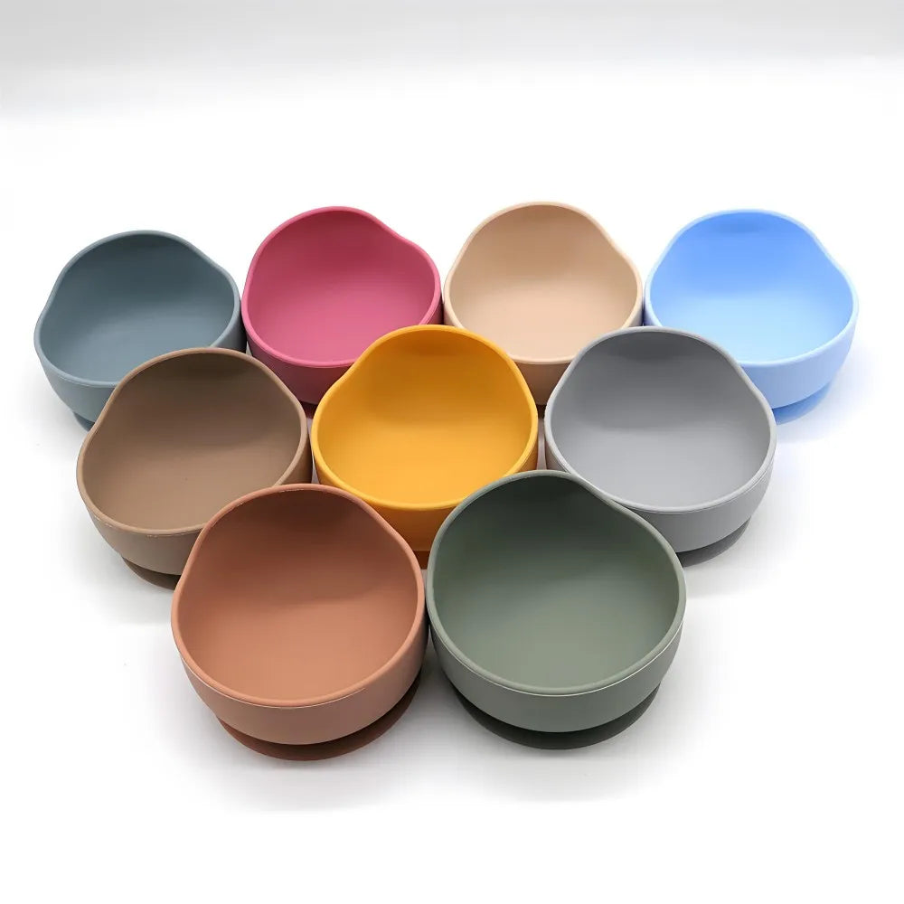 Children's Silicone Suction Cup Bowl Feeding Tableware Baby Bowl Non-slip Training Learning Eating Bowl Baby Bowl