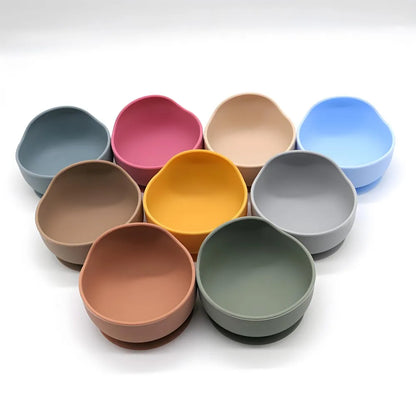 Children's Silicone Suction Cup Bowl Feeding Tableware Baby Bowl Non-slip Training Learning Eating Bowl Baby Bowl