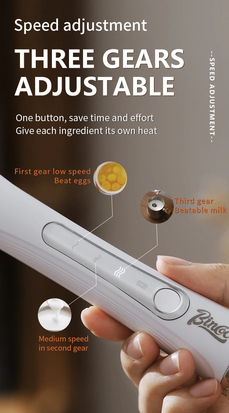 Bincoo Electric Milk Frothers Handheld Wireless Blender USB Mini Coffee Maker Whisk Mixer Cappuccino Cream Egg Beater Blender