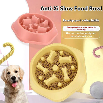 Anti-Slip Anti-Choking Slow Feeder Bowl for Large Dogs - Anti-Tip Pet Food Bowl for Golden Retriever