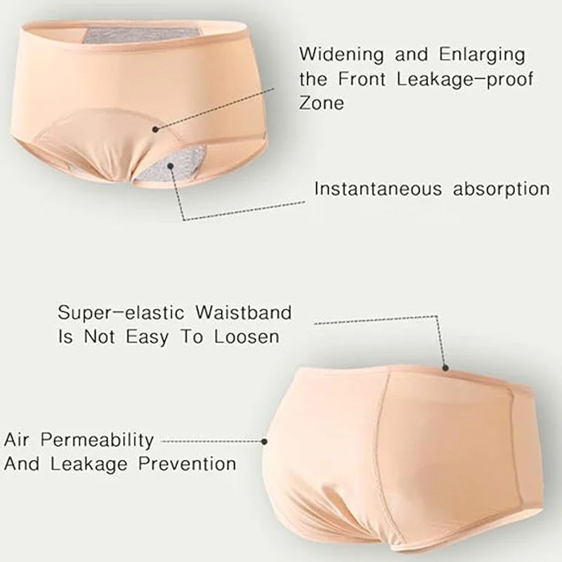 5PCS Menstrual Panties Physiological Pants Teens Breathable Leakproof Briefs Women Postpartum Underwear