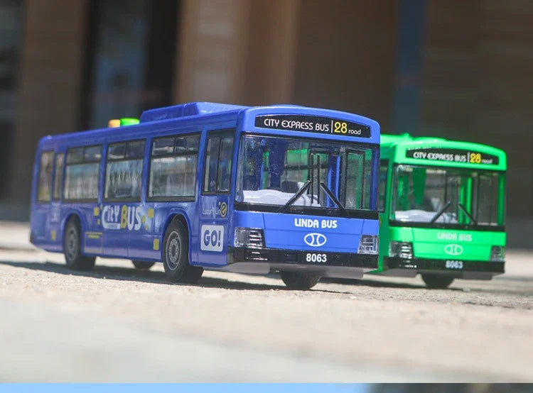 High Quality Simulation Bus Large Size Drop-resistant Light Music Inertia Bus Model Pull Back Car Educational Toys Gifts
