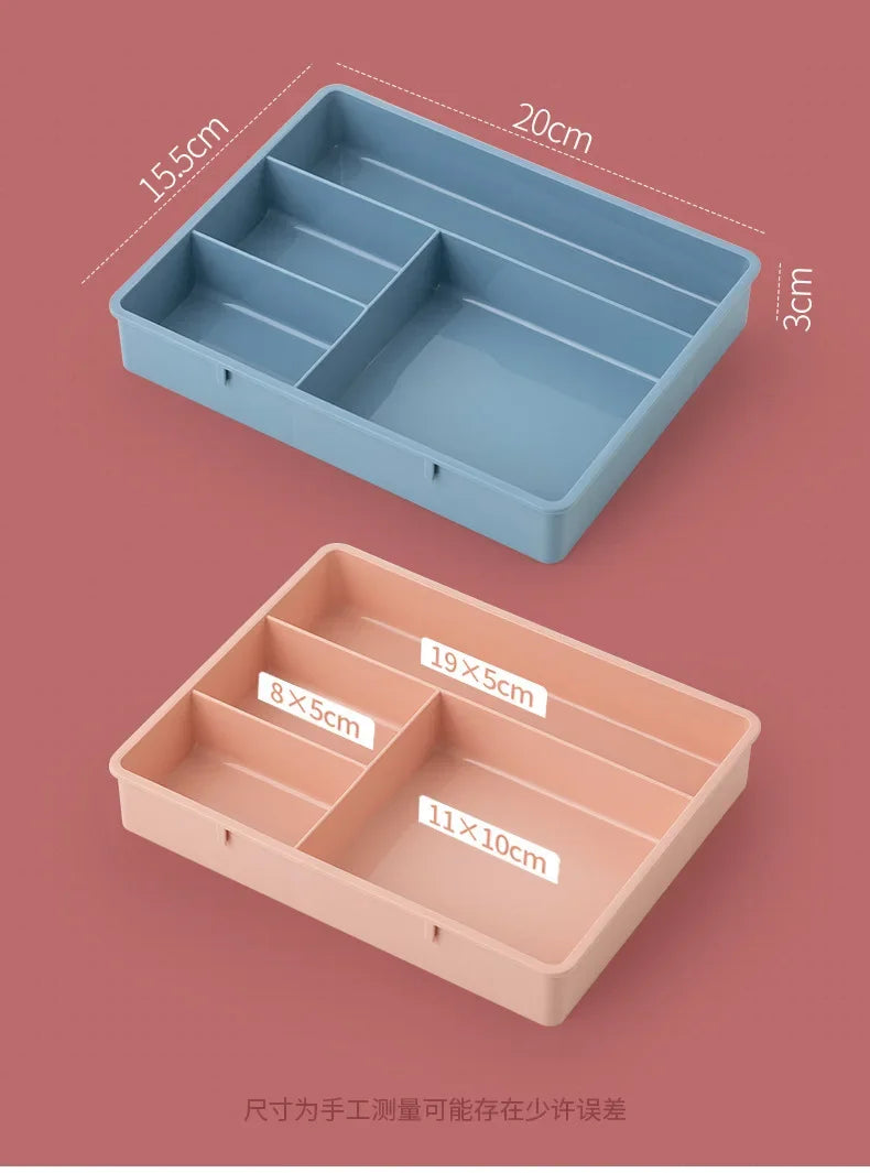 Desk Drawer Organizer Stackable Multi-cell Storage Box Tray Dressing Table Jewelry Organizer Makeup Organizer For Home Office