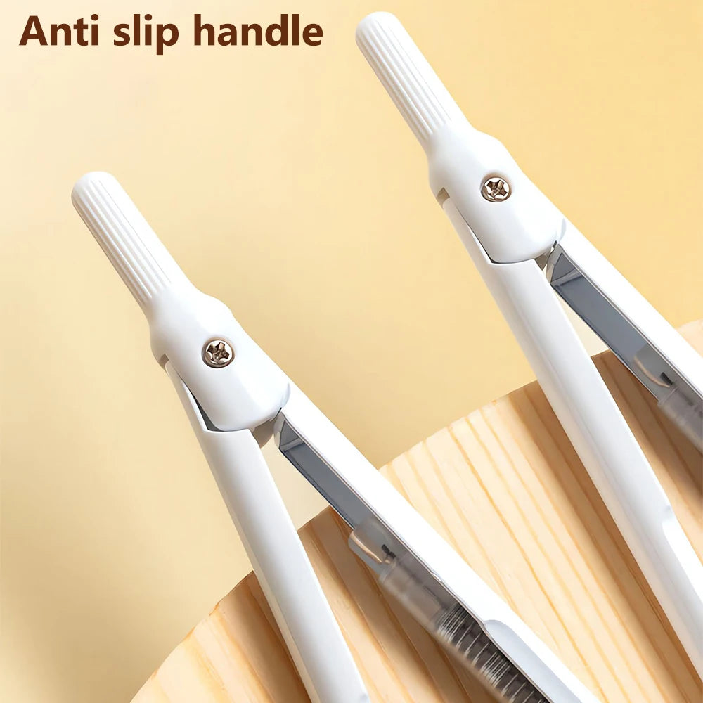 M&G Push-Free Mechanical Lead Compass *1 with Cap for Student Exam Drawing Student Stationery White