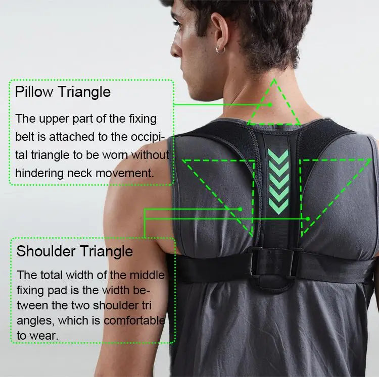 Adjustable Posture Corrector for Adults & Teens, Hunchback Correction Belt Back Support Brace Improve Sitting Standing