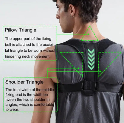 Adjustable Posture Corrector for Adults & Teens, Hunchback Correction Belt Back Support Brace Improve Sitting Standing