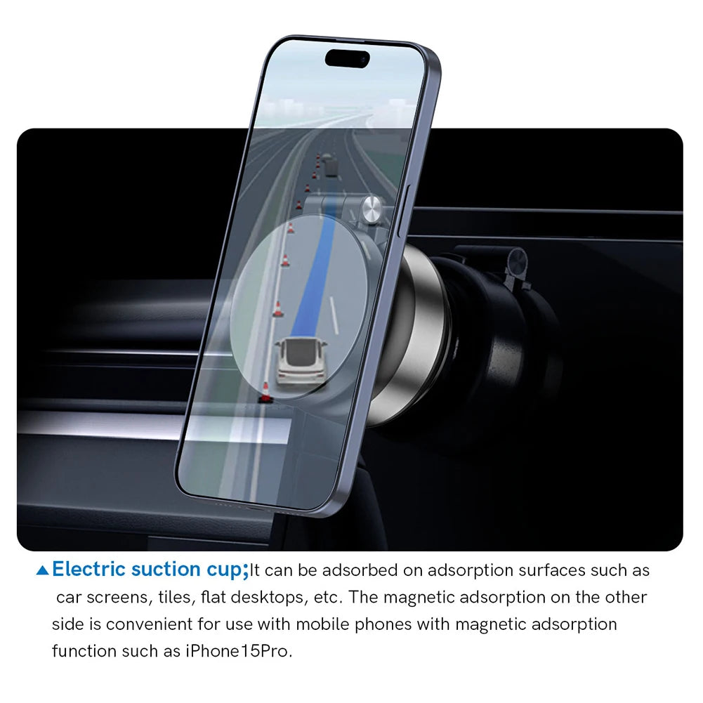 Magnetic Suction Cup Phone Mount Universal Car Phone Holder 360° Adjustable Lazy Phone Bracket For Navigation Live Stream