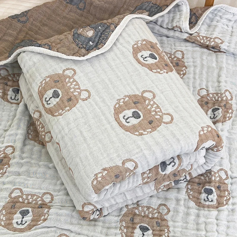 Baby Muslin Blanket Newborn Swaddle Blanket For Boys Girls Bamboo Soft Nursery Receiving Blanket For Bed Crib Quilt Bath Towel
