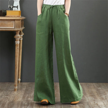 Women Summer High Waisted Palazzo Pants Wide Leg Long Pant Trousers With Pocket Internet celebrity new hot selling