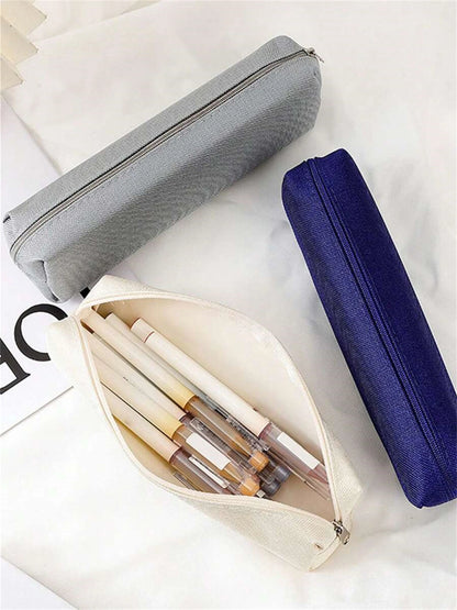 Simple Pencil Case School Supplies Pencil Cases Estuche Escolar Solid Color School Stationery Kalemlik Trousse Pencil Pouch zwq