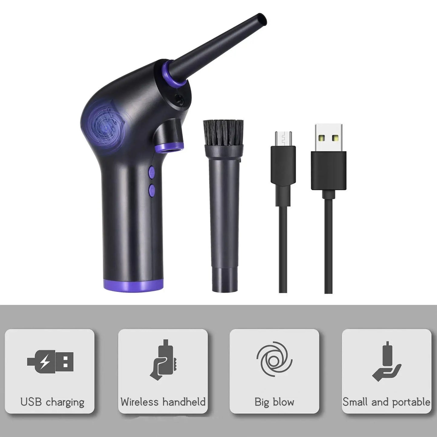 Cordless Air Duster Handheld Rechargeable Dust Blower Cordless Dust Collector for Computers Electronic Equipment