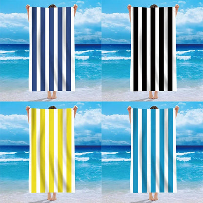 Beach in Style! Multicolor Striped Beach Towels for Sun-soaked Adventures Suitable for towels, bath towels, beach towels