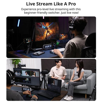 Ulanzi DD02 For Live Streaming Tool Video Mixer Video Switcher 4 CH HDMI Streaming 4K HD Screen For YUY2 MJPEG Capture Format