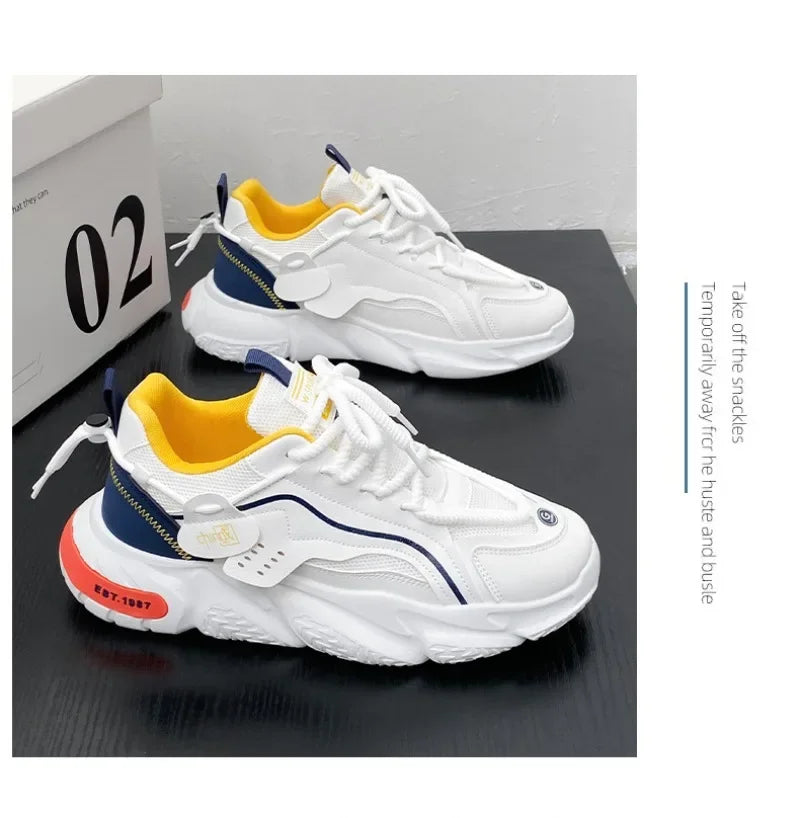 Men's Sneakers 2025 Spring Comfortable Non-slip Outdoor Running Shoes Elasticity Platform Basketball Athletic Tenis Masculino