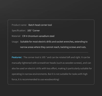 Tool Accessories Screwdriver Head 105 Degree Bend Device Electric Drill Accessories Accessories Extension Parts for Electric