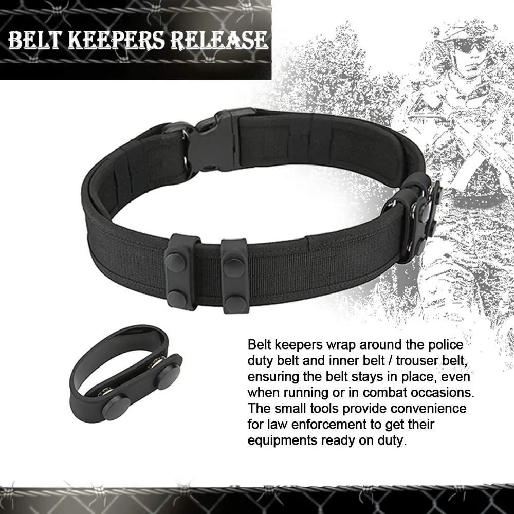 Belt Keepers for Duty Belt, Nylon Belt Keeper Tactical Belt Keeper with Double Snaps for Security Police Belt Fixing