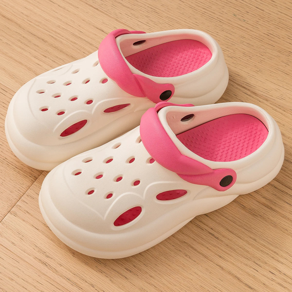 Women Thick Bottom Hole Shoes Summer Beach Platform Sandals Fashion Comfortable Indoor Outdoor Slippers