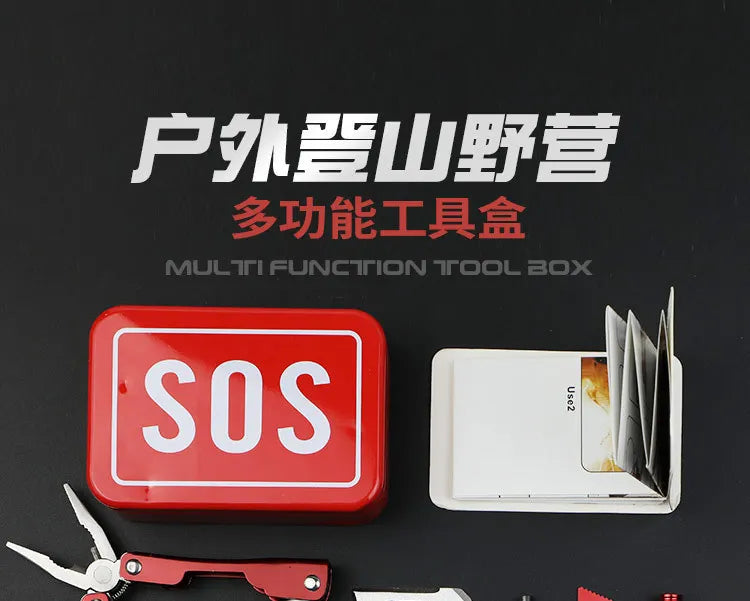 Outdoor Survival Kit Emergency Gear Set, SOS Tool for Camping Hiking Adventure - Lightweight Durable,Camping, Hiking, Adventure