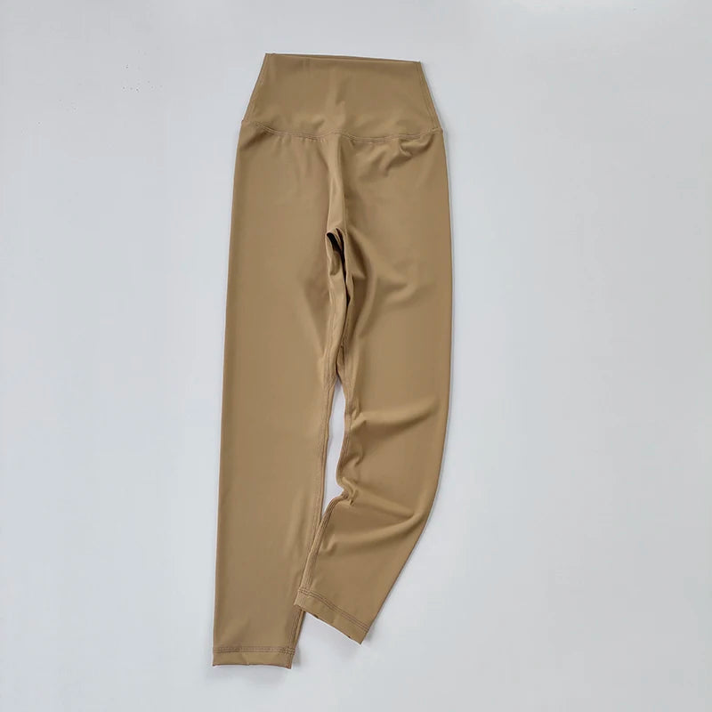 Yoga Pants Without Embarrassment and Nudity Women's High Waisted and Belly Closed Runningtight Fitting Traceless Fitness Legging