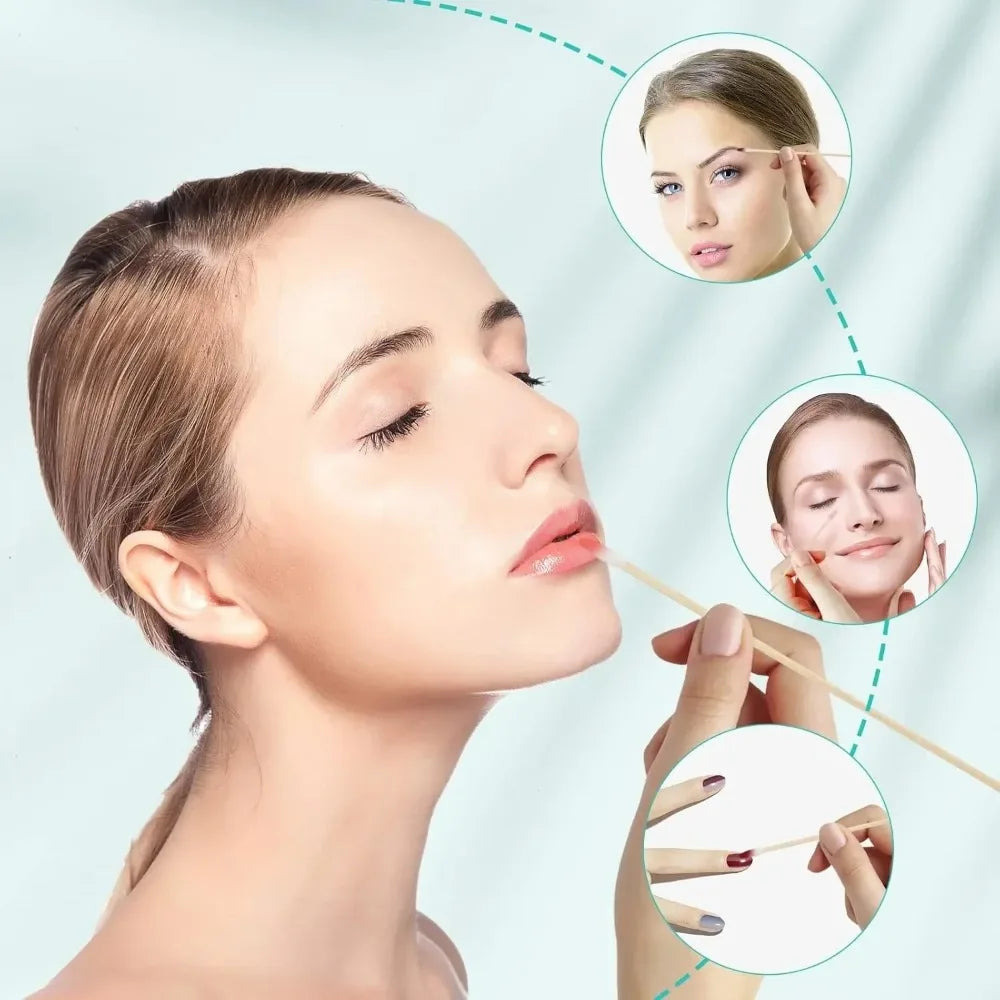 100/300PCS 6 Inch Precision Tips Cotton Swabs - Long Wooden Stick Cotton Buds Pointed Cotton Swabs With Case - Cotton